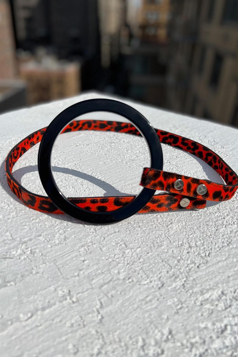 Dog Leash in Red Leopard Printed Leather| Luxury Dog Leash | Water