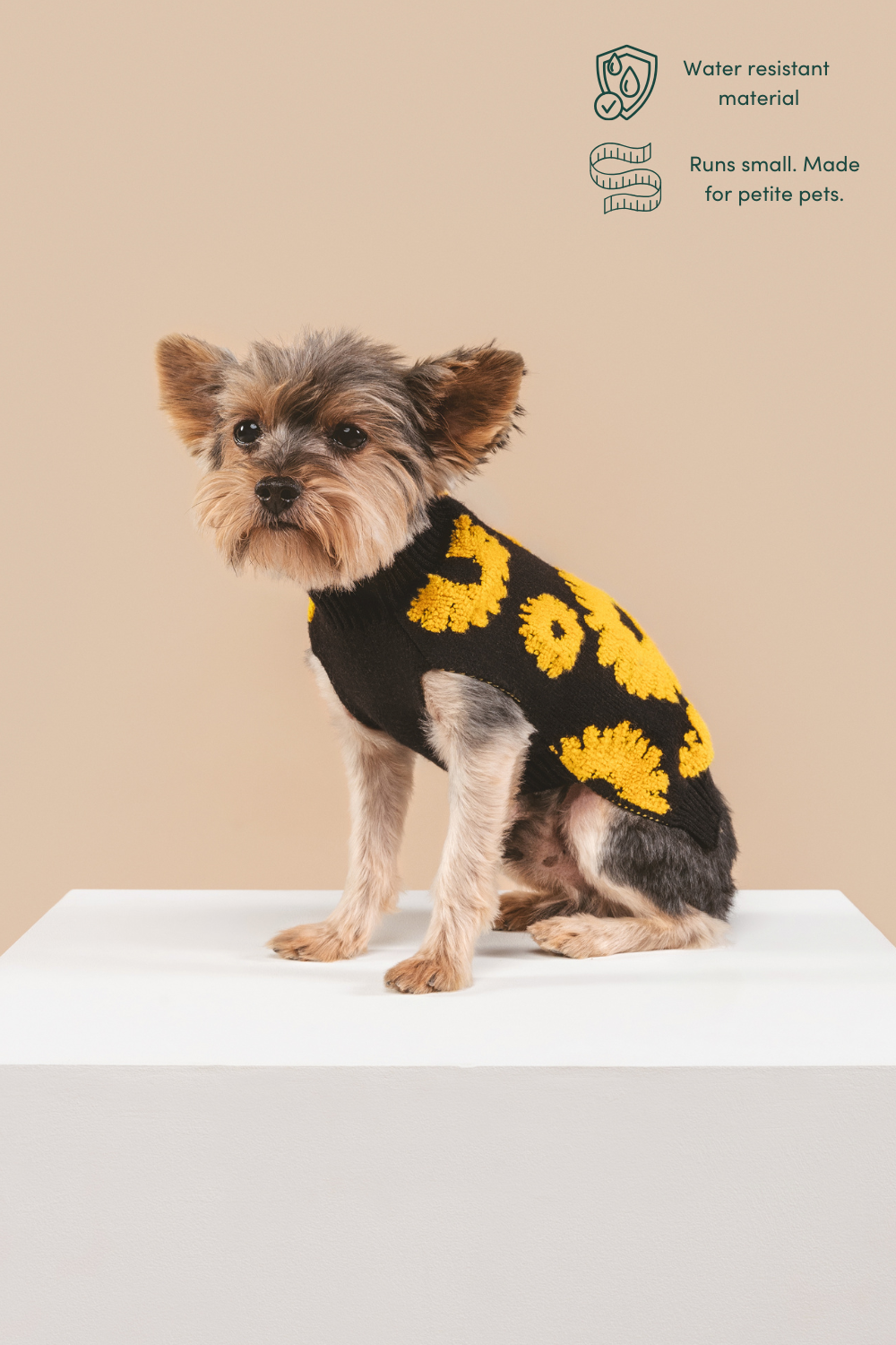 Sunflower Embellished Dog Sweater | Sweater for Petite Dogs and