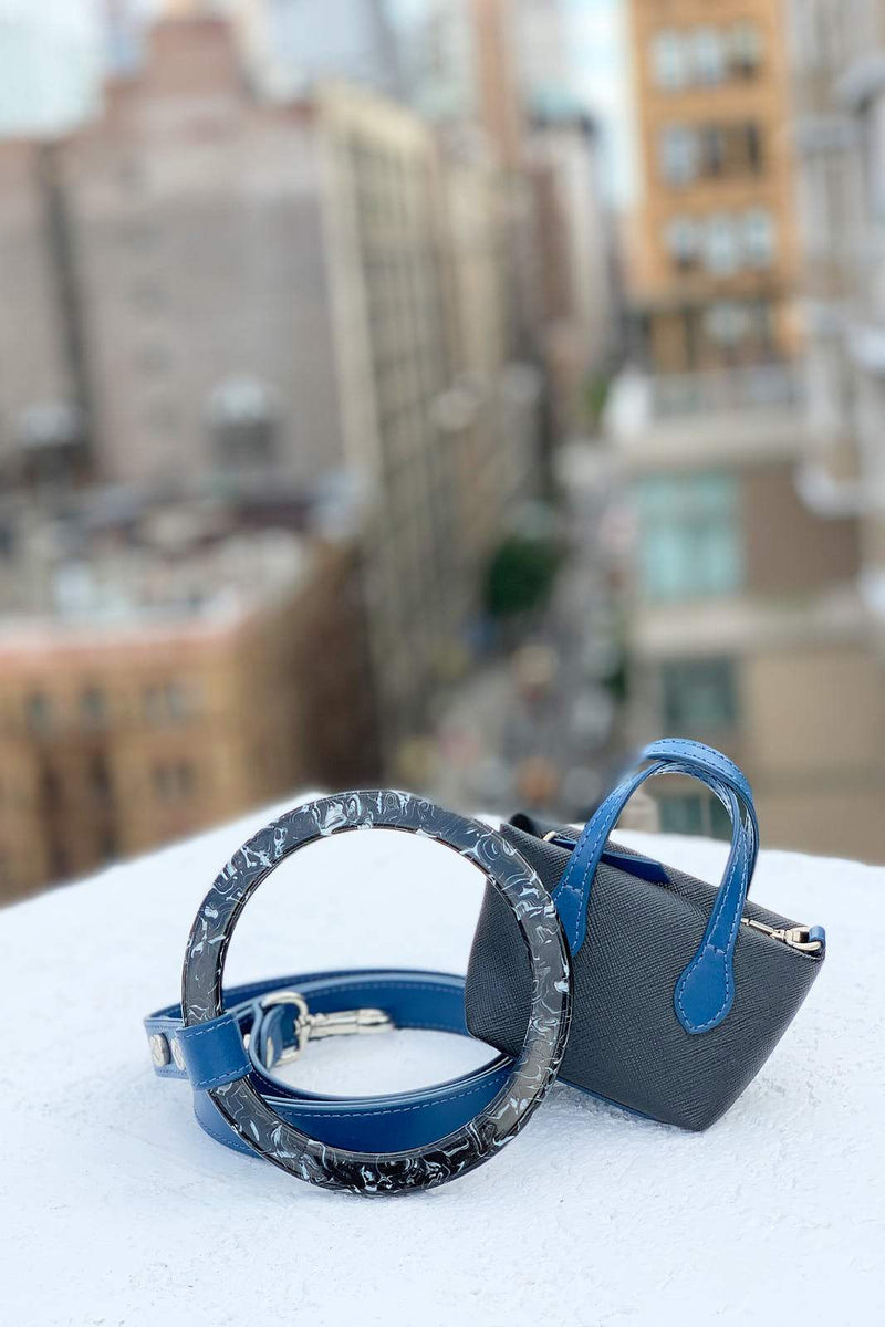 Blue, durable, pet accessories. Hand crafted with leather in Italy. 
