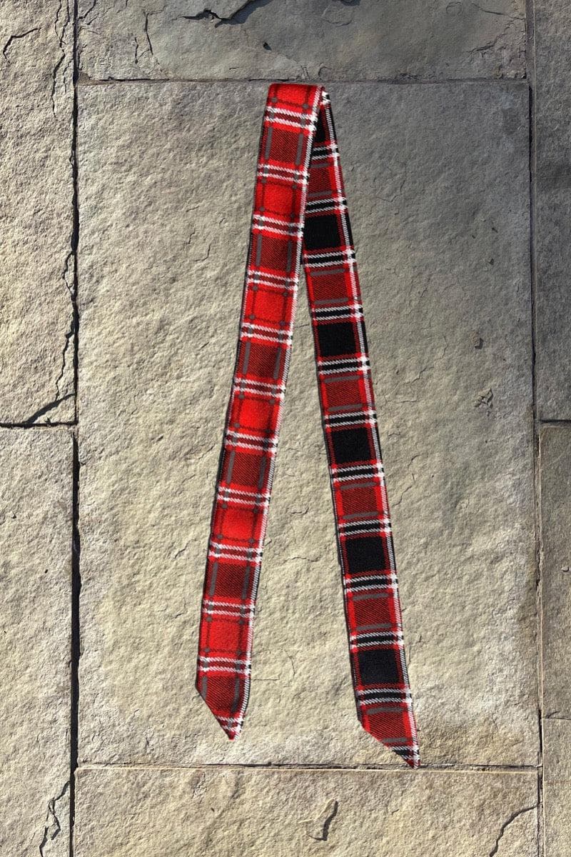 Red plaid twilly by shaya pets