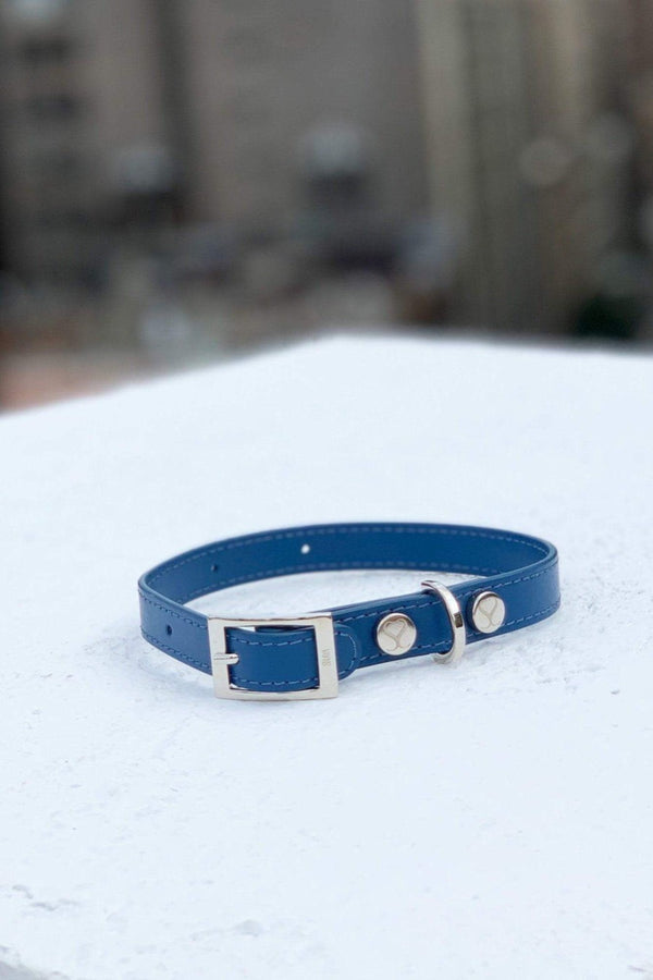 Shaya Pets Taylor Collar in Cobalt Blue. Made in Italy.