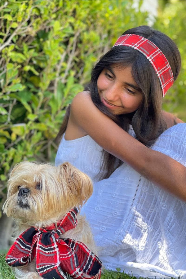 Red plaid headband